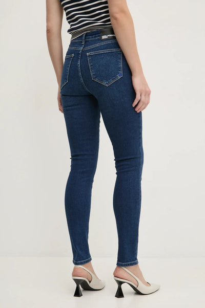 Karl Lagerfeld Women's Skinny Jeans | Washed Dark Blue