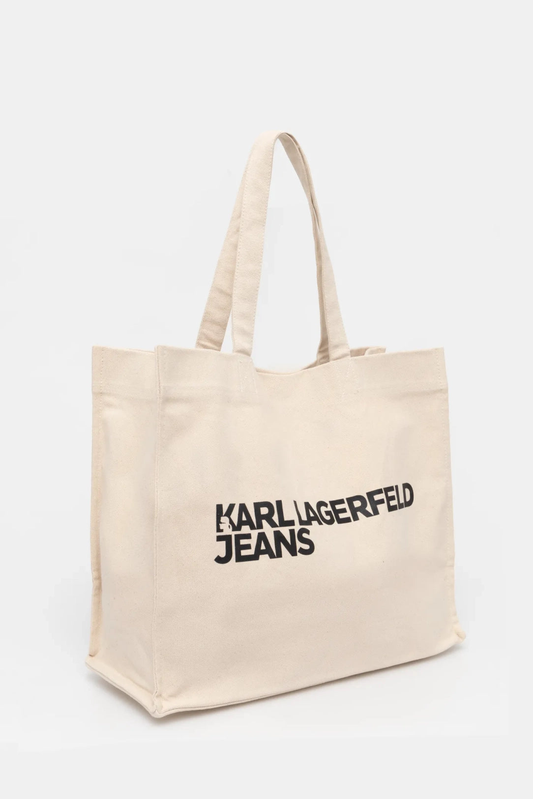 Karl Lagerfeld Logo Shopper Canvas Bag | Natural