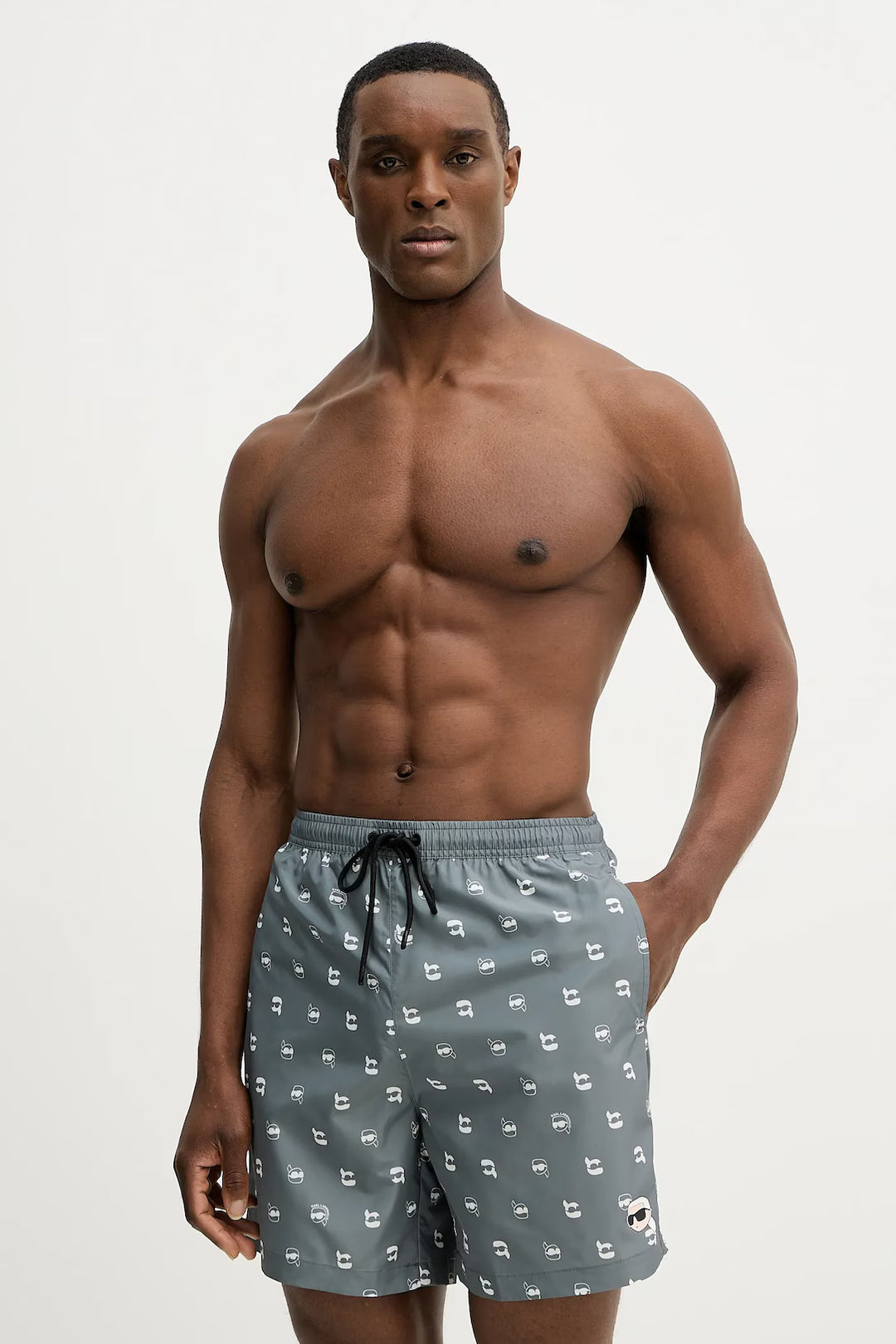 Karl Lagerfeld Ikon All-Over Print Boardshorts | Grey