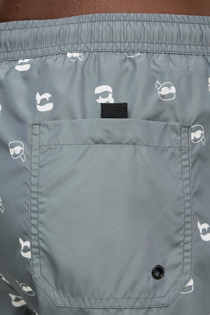 Karl Lagerfeld Ikon All-Over Print Boardshorts | Grey