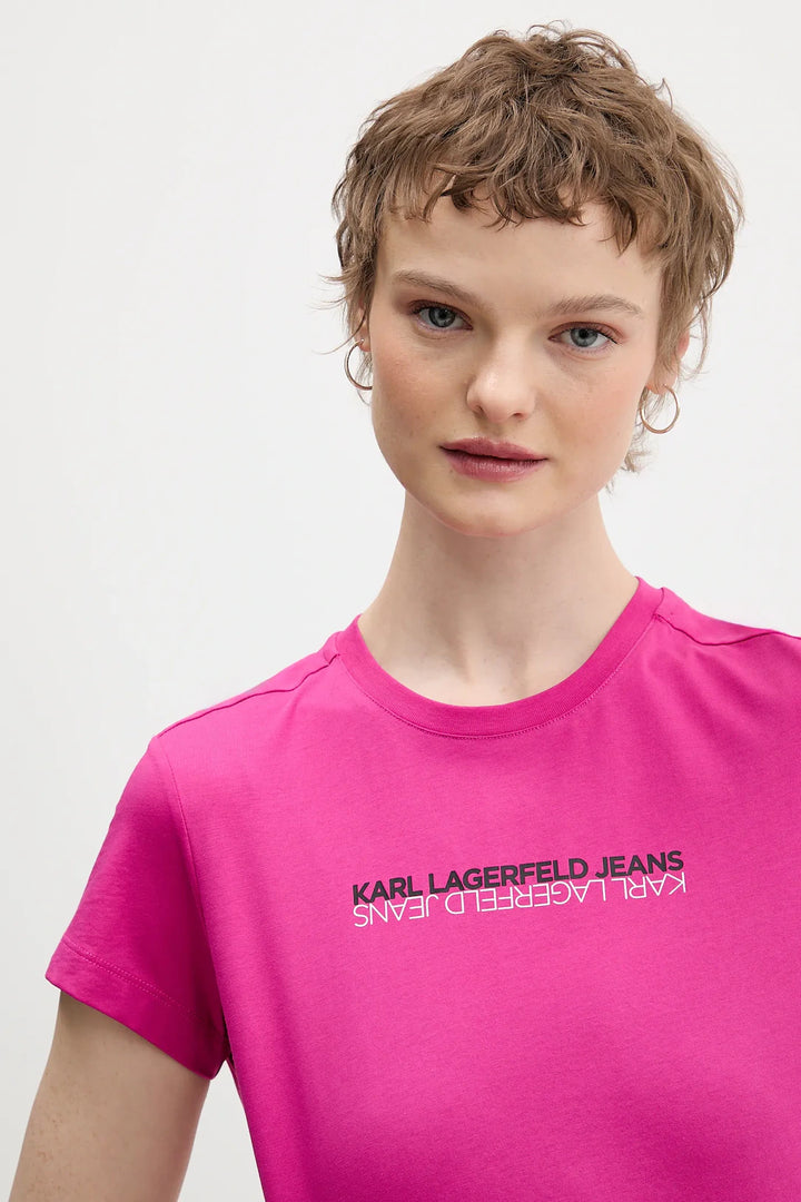 Karl Lagerfeld Slim Fit Reflection Women's T-shirt | Very Berry