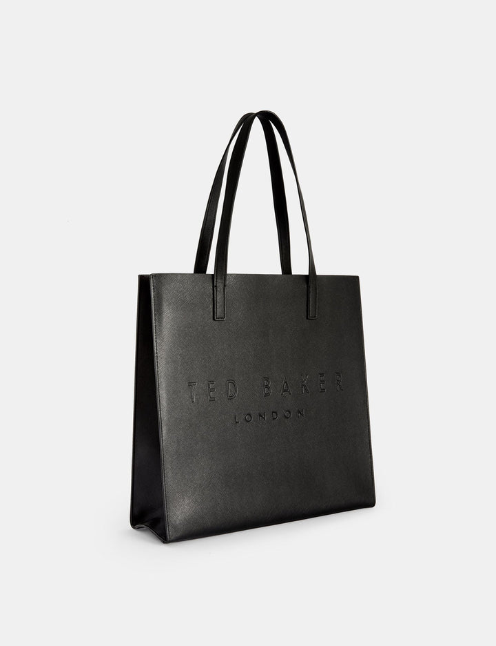Ted Baker Soocon Crosshatch Faux Leather Icon Tote Bag | Black