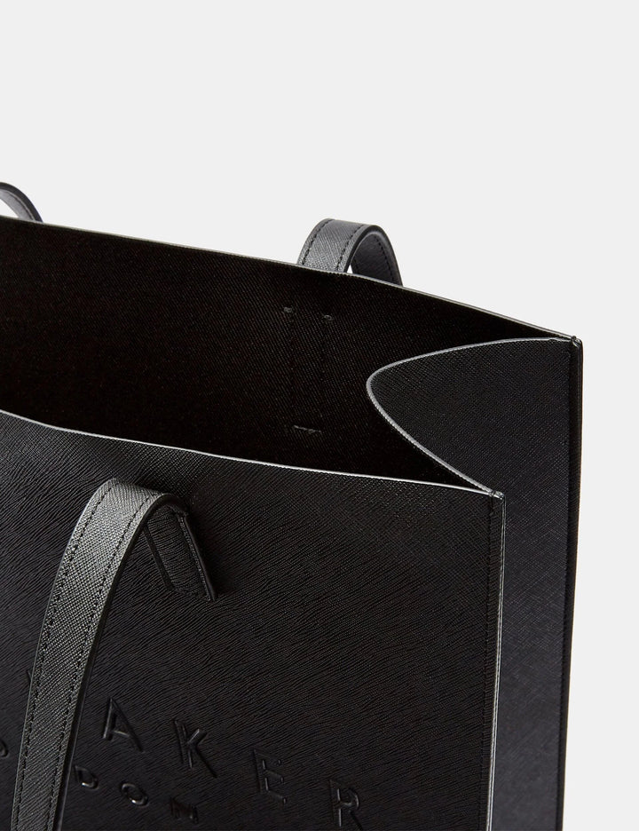 Ted Baker Soocon Crosshatch Faux Leather Large Icon Bag | Black