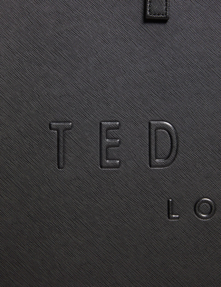 Ted Baker Sukicon Wide Textured Faux Leather Icon Tote Bag | Black