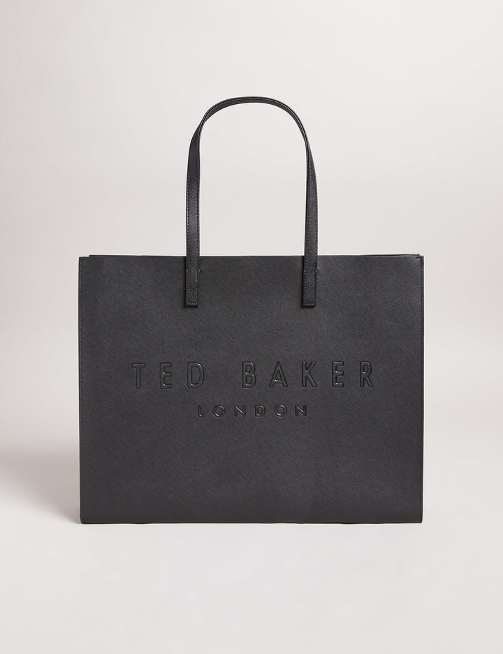 Ted Baker Sukicon Wide Textured Faux Leather Icon Tote Bag | Black