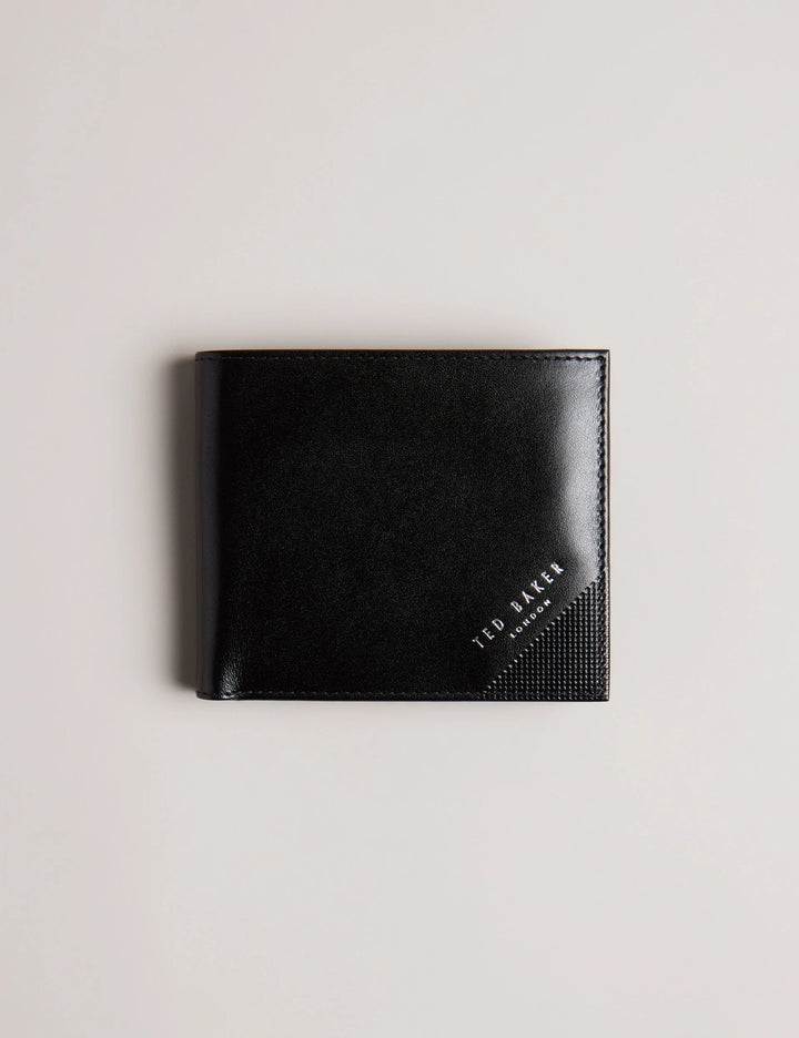 Ted Baker Embossed Corner Leather Coin Wallet | Black