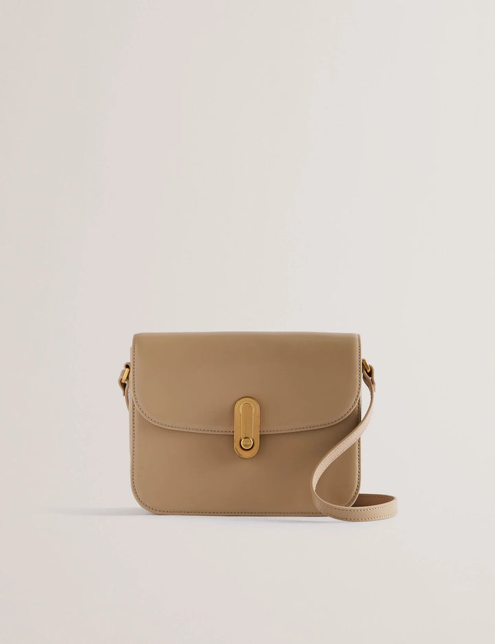 Ted Baker Kkayli Polished Leather Satchel Bag | Taupe