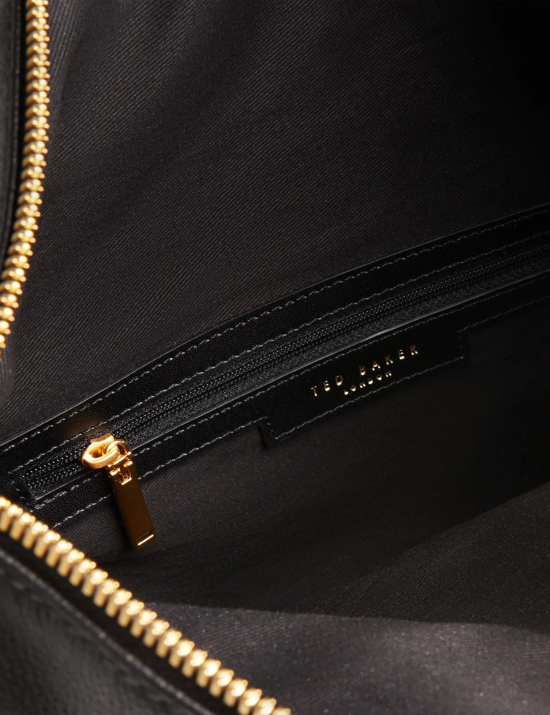 Ted Baker Branding Webbing Large Leather Backpack | Black