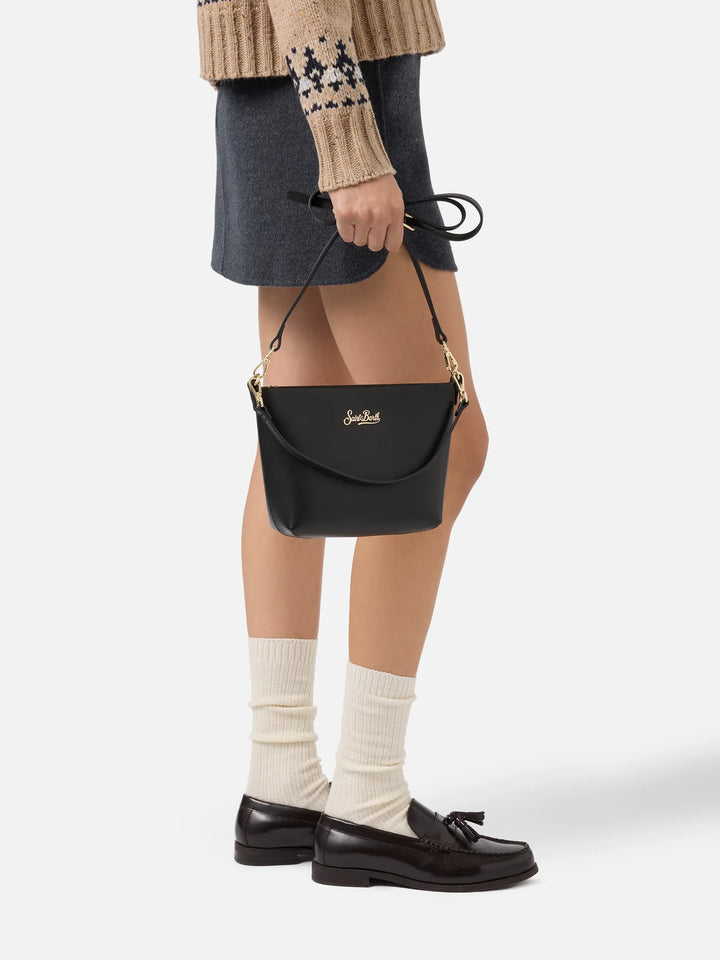 MC2 Saint Barth Aline Leather Shoulder Bag | Black