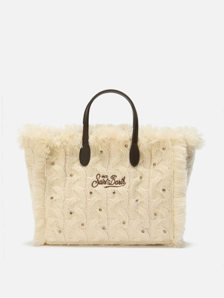 MC2 Saint Barth Colette Wool Braid Strass Bag | Ecru