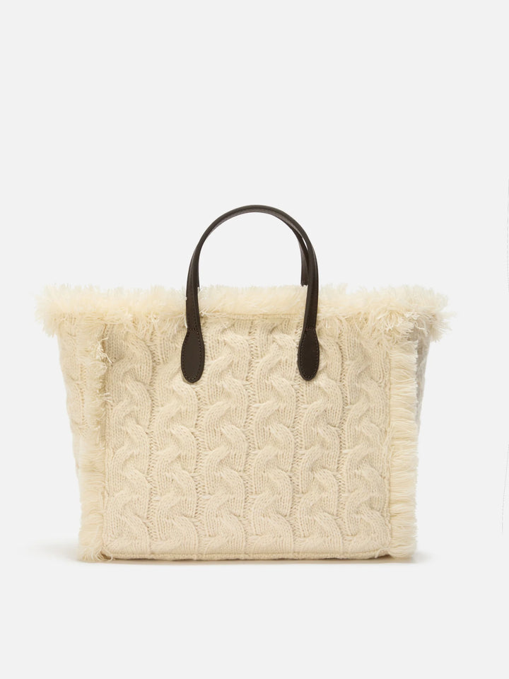 MC2 Saint Barth Colette Wool Braid Strass Bag | Ecru