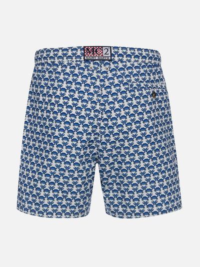 MC2 Saint Barth Mid Length Swim-shorts | White/Blue