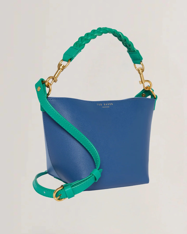 Ted Baker Wynola Woven Handle Colourblock Small Bag | Blue