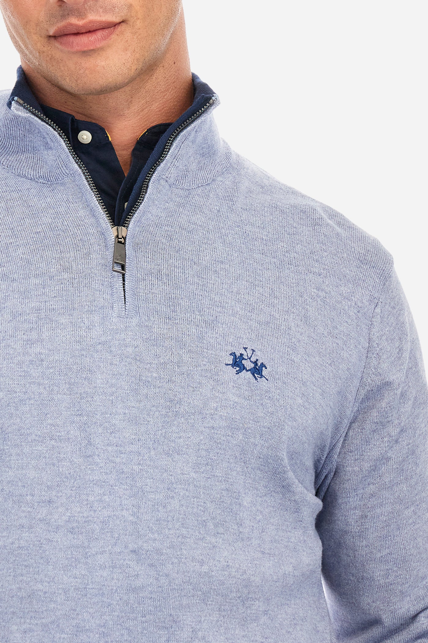 La Martina Knitwear with Half Zip | Light Blue