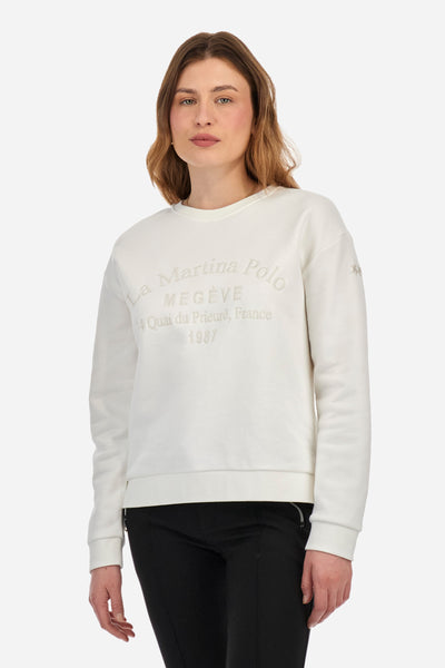 La Martina Sweatshirt with LM Letters | White