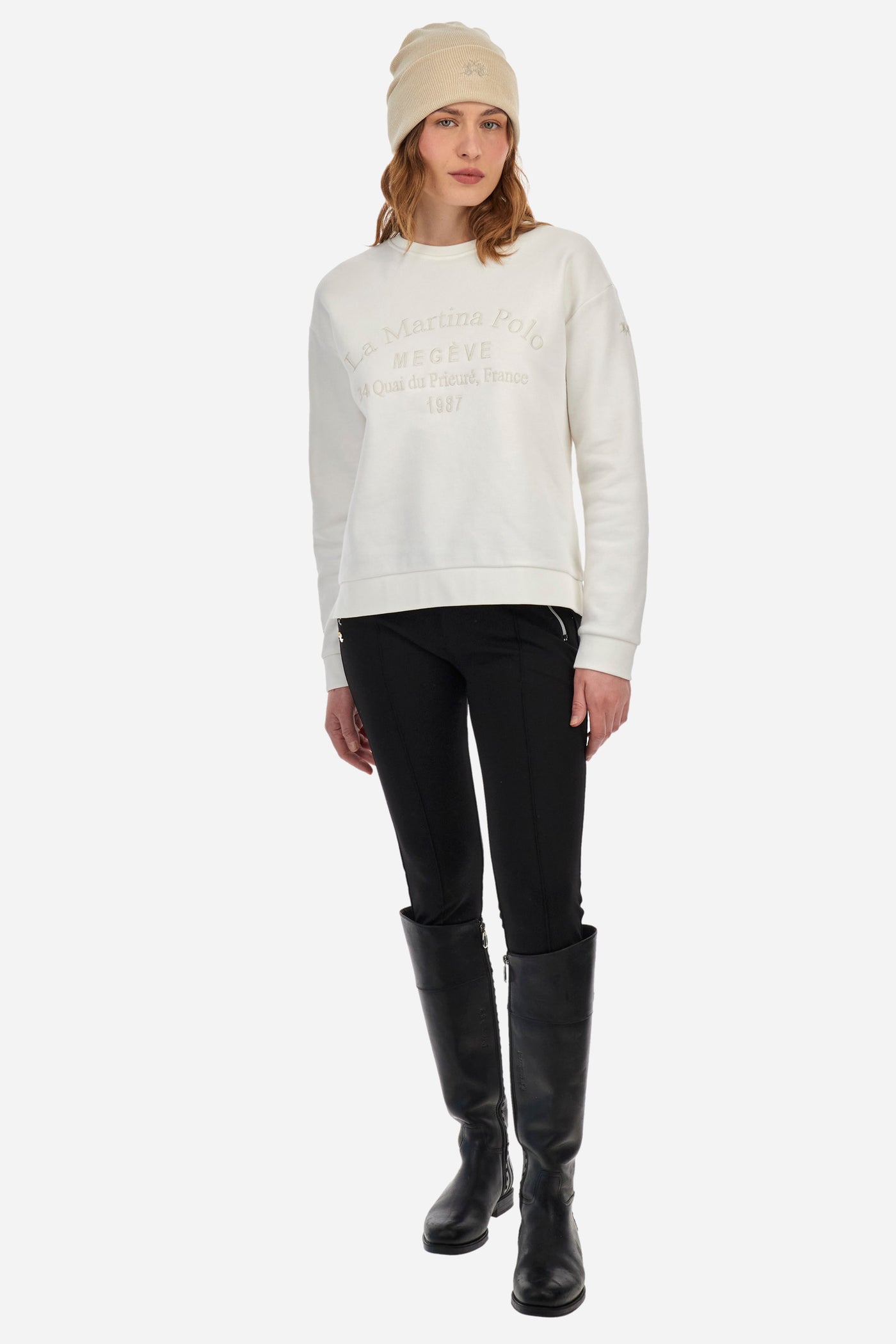 La Martina Sweatshirt with LM Letters | White