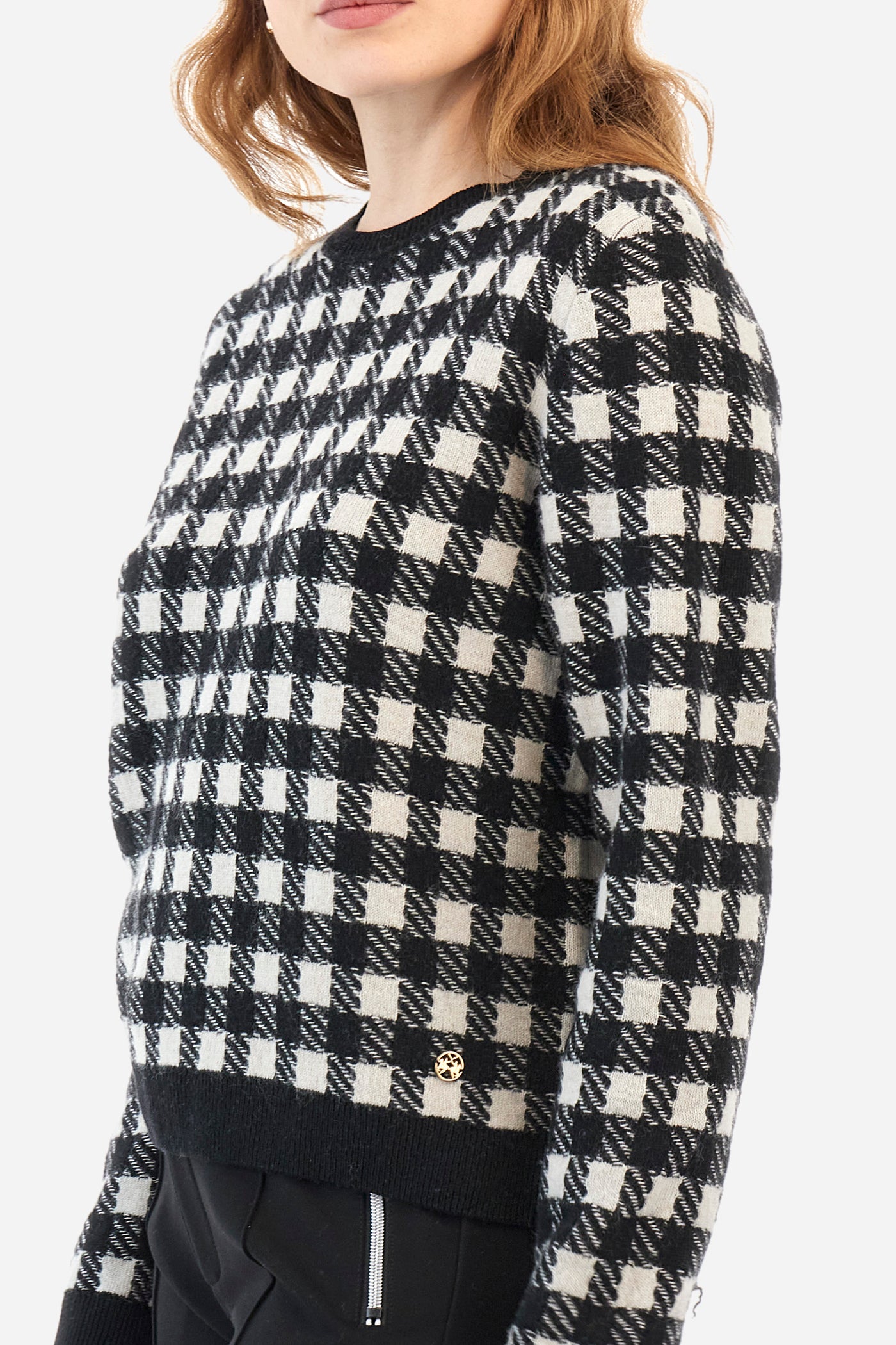 La Martina Women's Checked Knitwear | Black/White