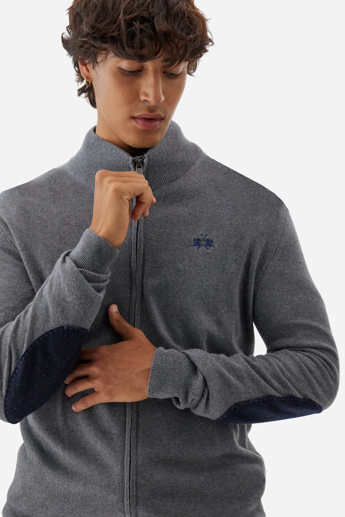 La Martina Men’s Wool Zip Sweater | Medium Grey