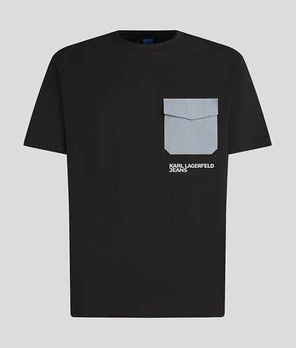 Karl Lagerfeld Regular Mixed Material T-shirt | Black