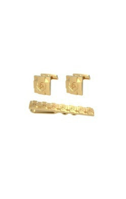 Ted Baker Rosemel Rose Cufflinks and Tie Bar Set | Gold