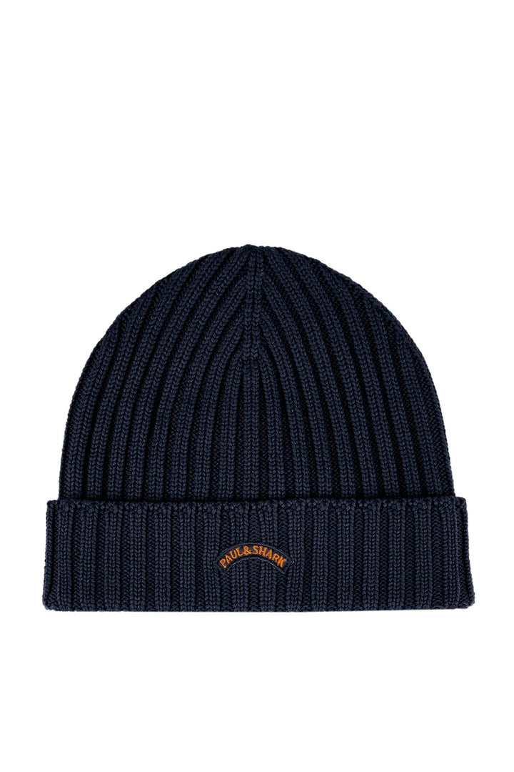 Paul & Shark Moon Badge Soft Cool Touch Beanie | Navy