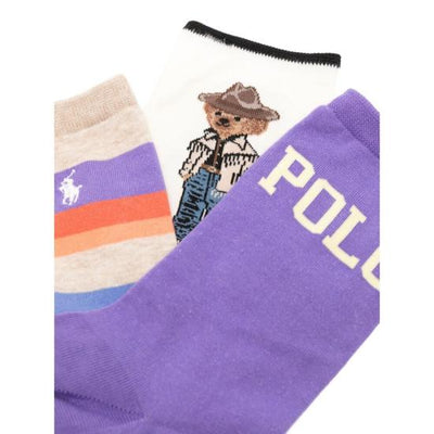 Ralph Lauren 3 Pack Socks Gift Box | Lilac/Ivory/Multi