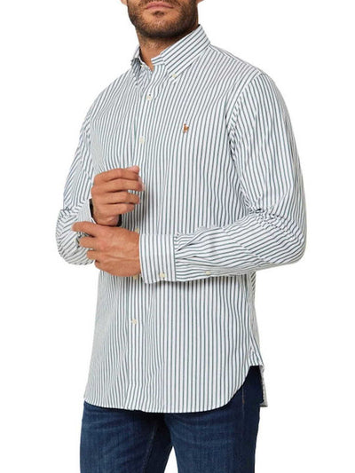 Ralph Lauren Dress Custom Fit Poplin Shirt | Blue/White