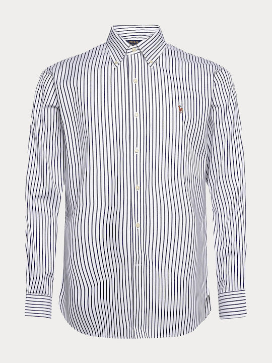 Ralph Lauren Dress Custom Fit Poplin Shirt | Blue/White