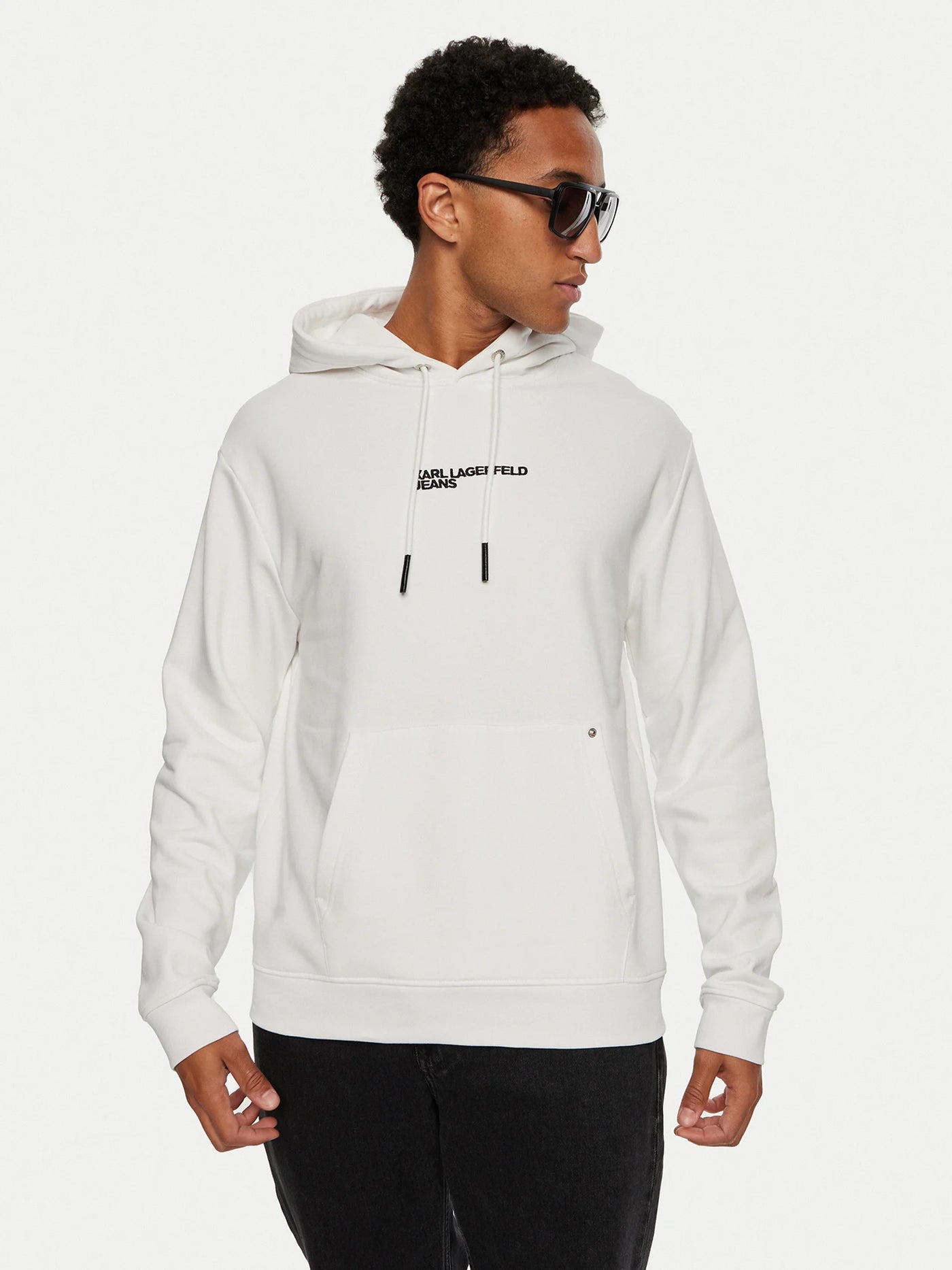 Karl Lagerfeld Print Regular Fit Hoodie | White