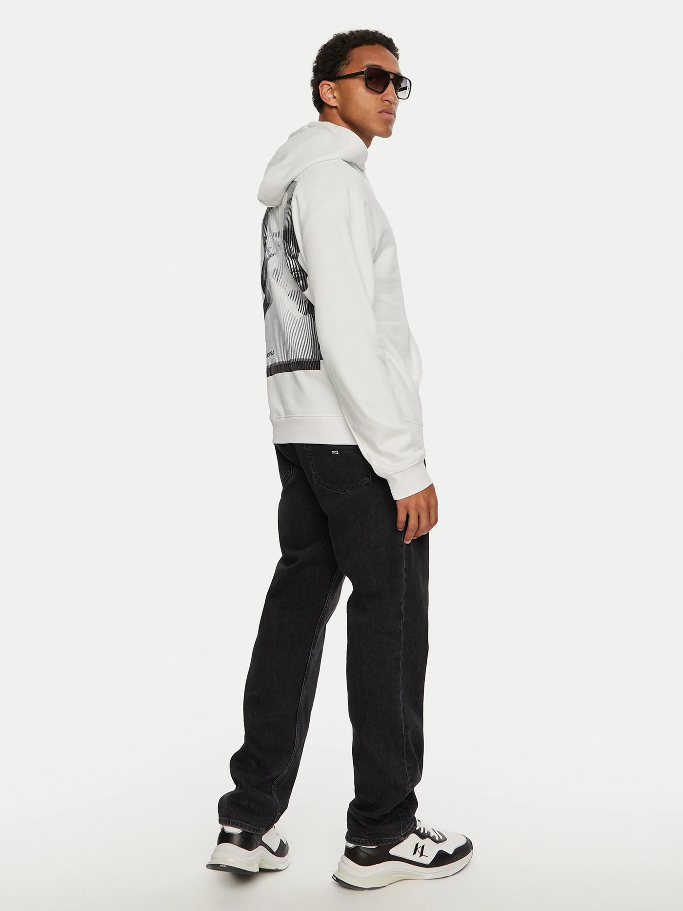 Karl Lagerfeld Print Regular Fit Hoodie | White