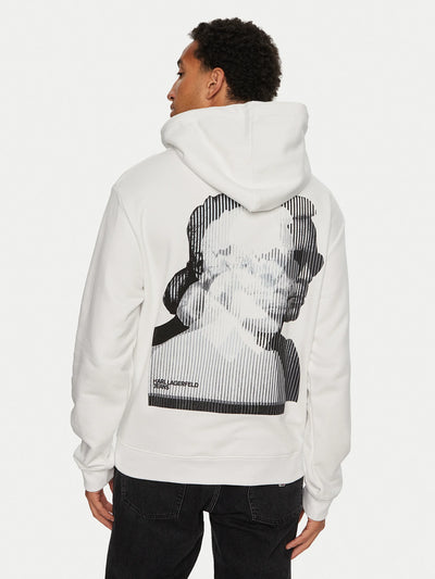 Karl Lagerfeld Print Regular Fit Hoodie | White