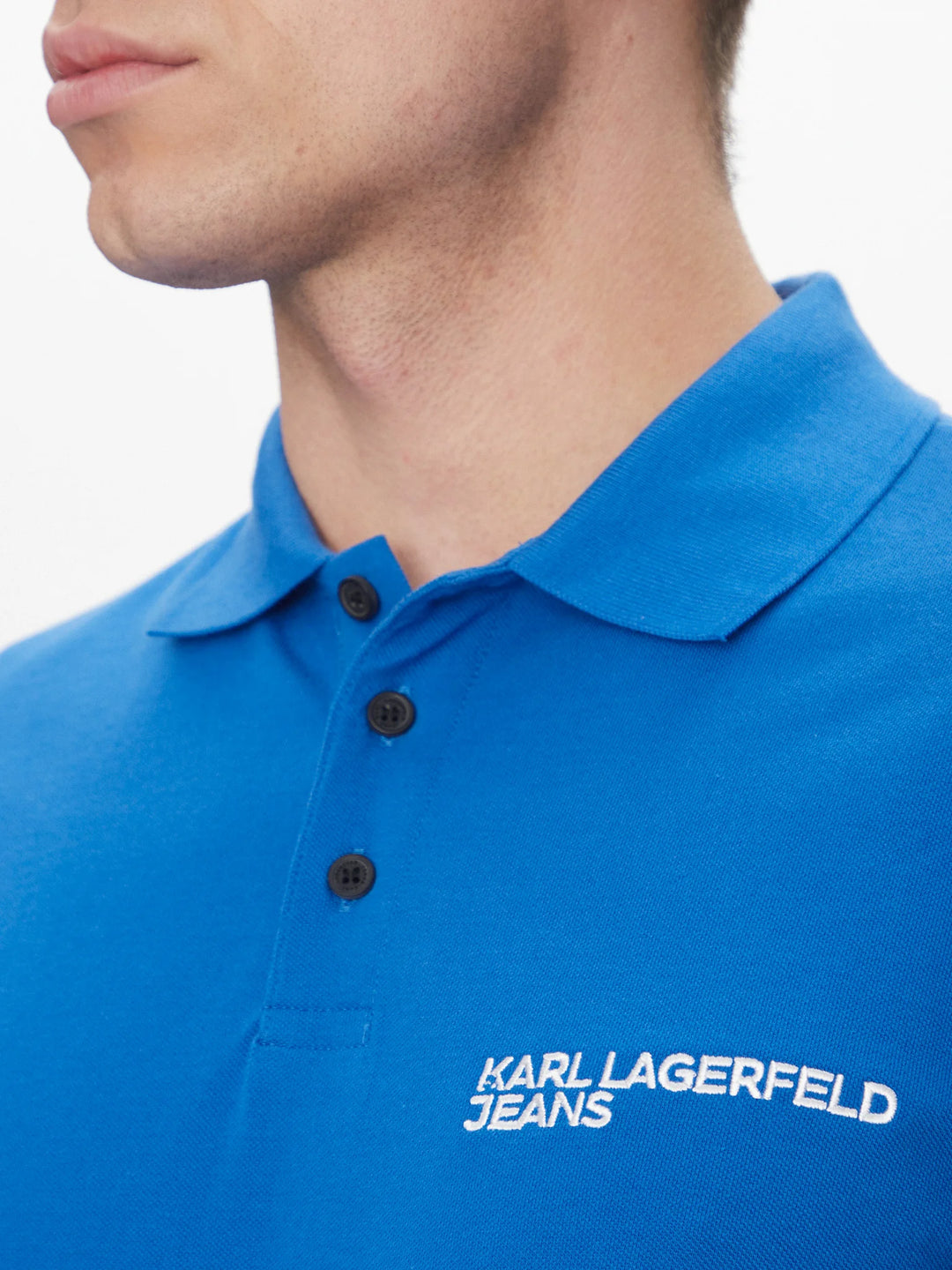 Karl Lagerfeld Logo Men's Polo | Azure Blue