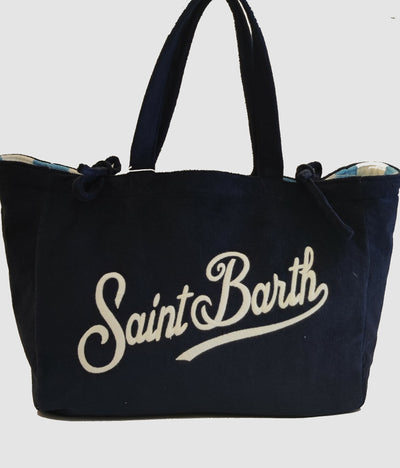 MC2 Saint Barth Double Tote Terry Beach Bag | Light Blue/White