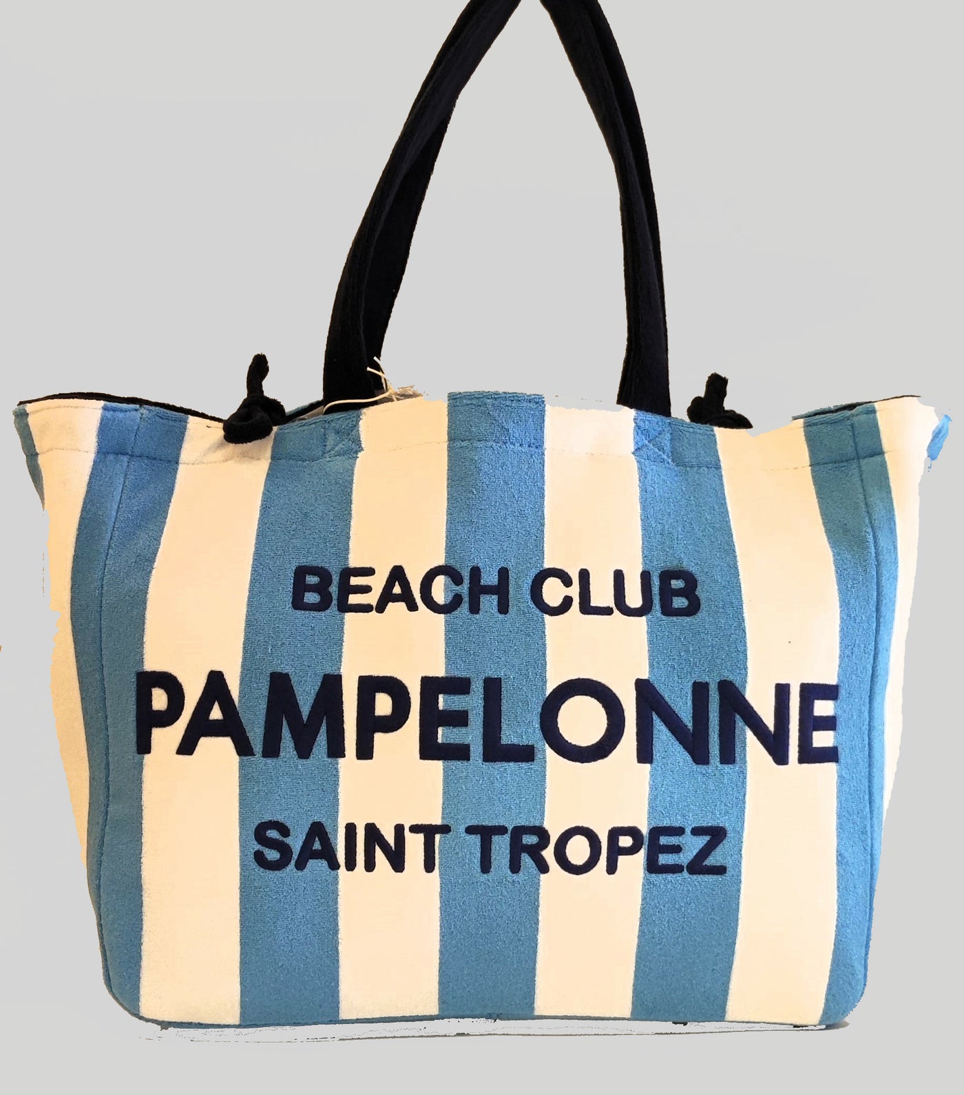 MC2 Saint Barth Double Tote Terry Beach Bag | Light Blue/White