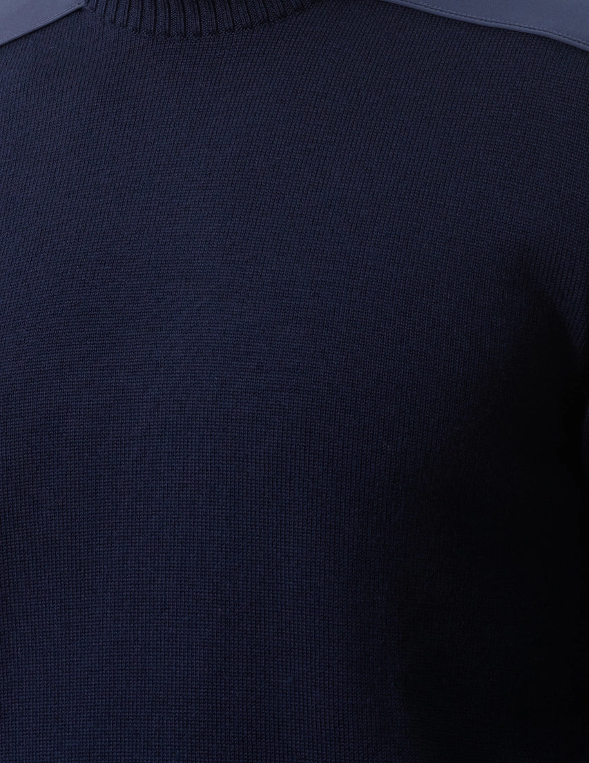 Paul & Shark Typhoon Re4x4 Soft Cool Touch Wool Crewneck | Navy