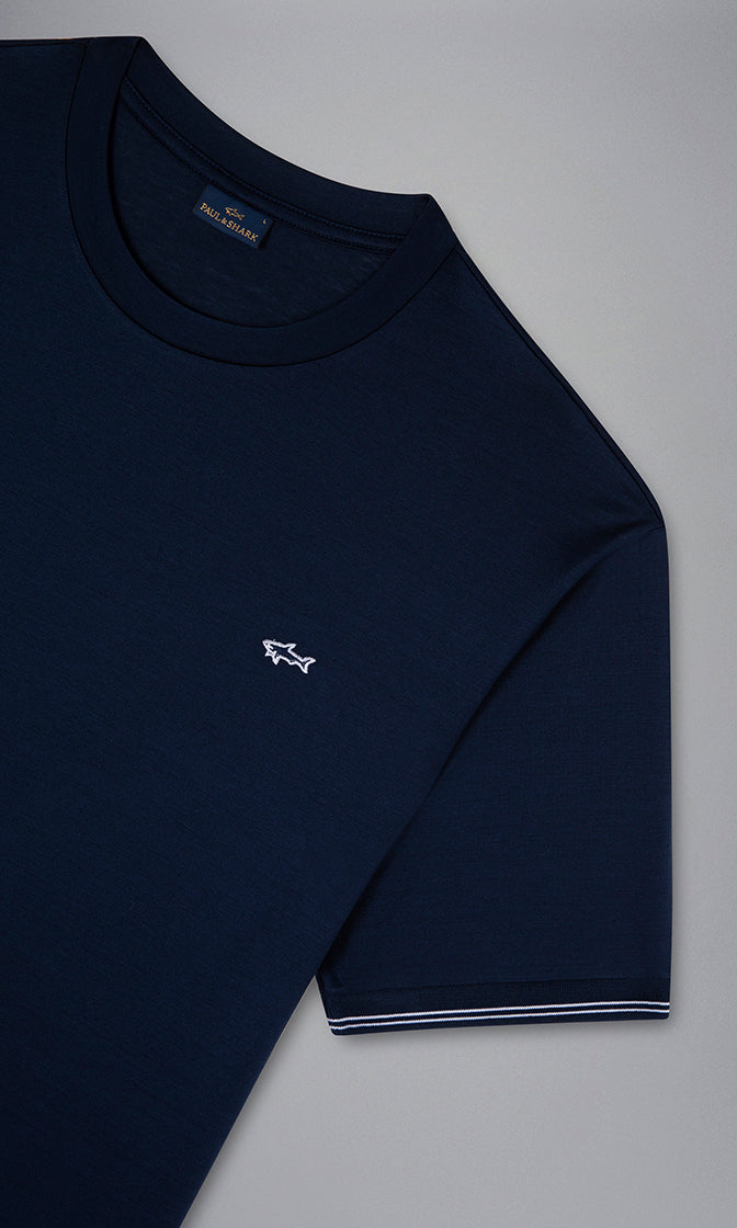 Paul & Shark Double Mercerised Jersey Cotton T-shirt | Navy