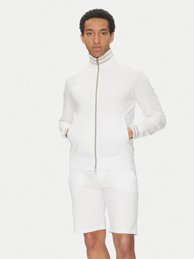 Paul & Shark XSoft Fleece Cotton Full Zip Cardigan | White