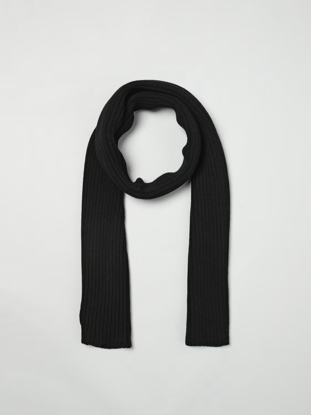 Paul & Shark Moon Badge Soft Cool Touch Wool Scarf | Black