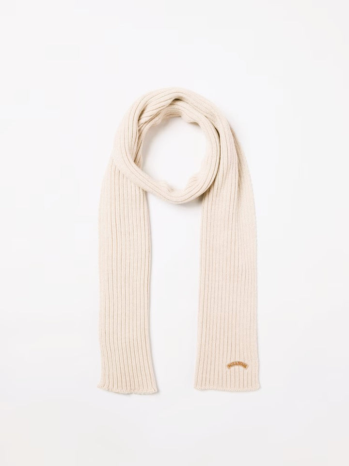 Paul & Shark Moon Badge Soft Cool Touch Wool Scarf | Ecru
