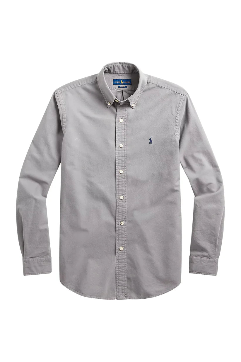 Ralph Lauren Custom Fit Stretch Oxford Shirt | Grey