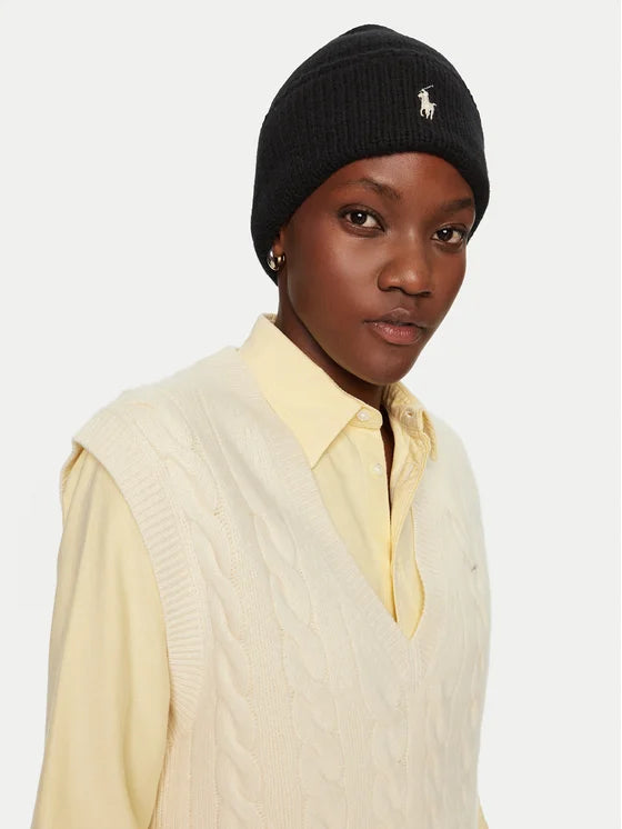 Ralph Lauren Wool Beanie | Black Dust