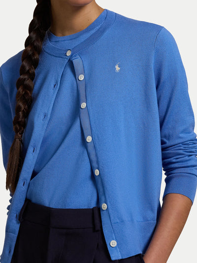 Ralph Lauren Cotton-Blend Cardigan | Pond Blue