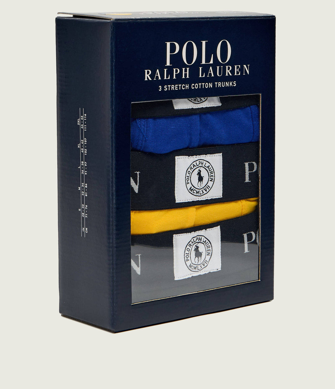 Ralph Lauren Stretch Cotton Trunk 3-Pack | Royal/Black/Yellow