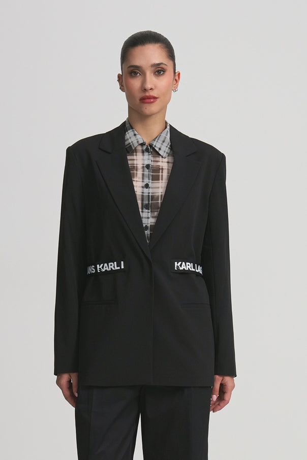 Karl Lagerfeld Logo Women's Blazer | Black