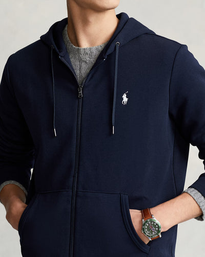 Ralph Lauren Double-Knit Full-Zip Hoodie | Aviator Navy