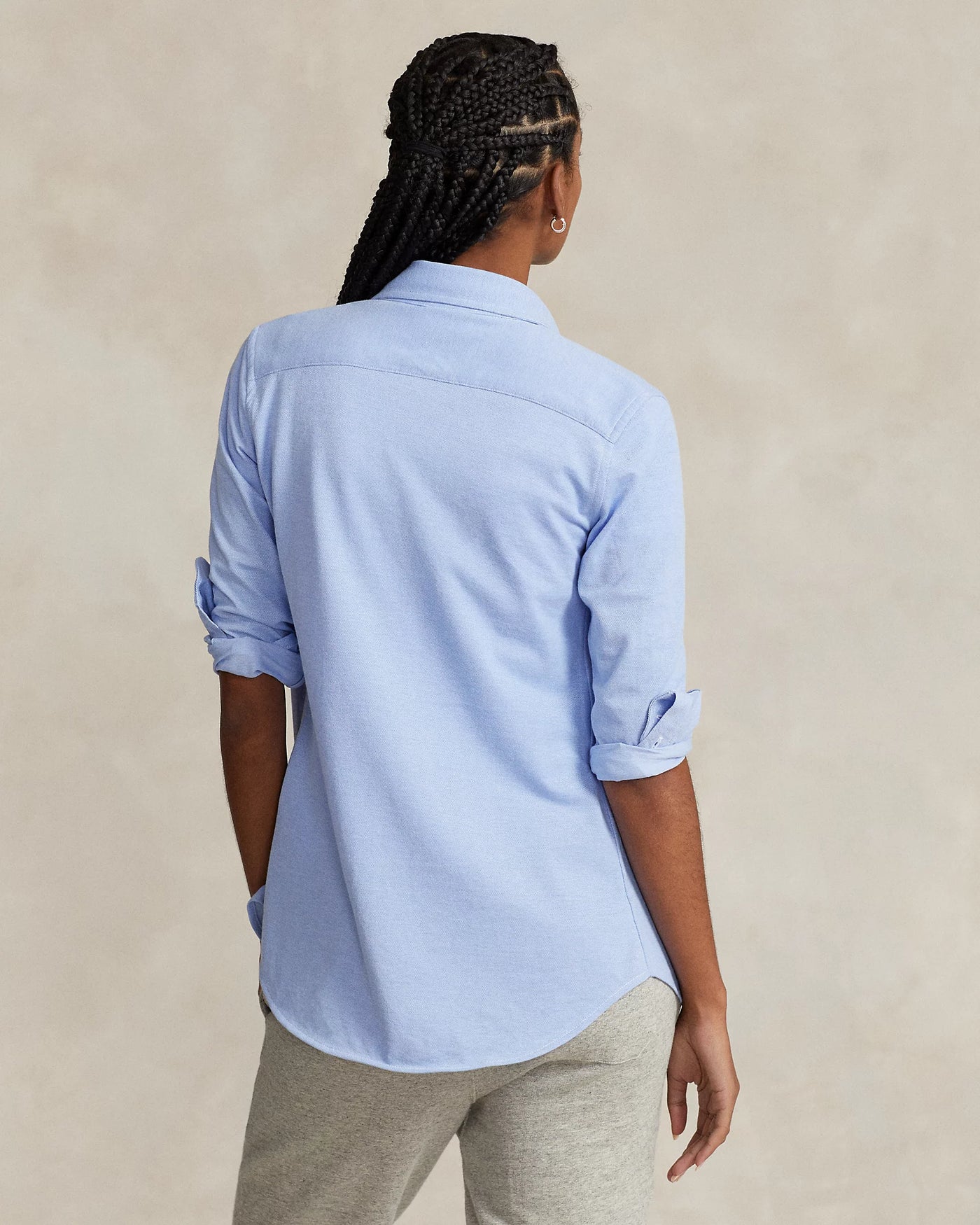 Ralph Lauren Slim Fit Knit Cotton Oxford Shirt | Harbor Blue