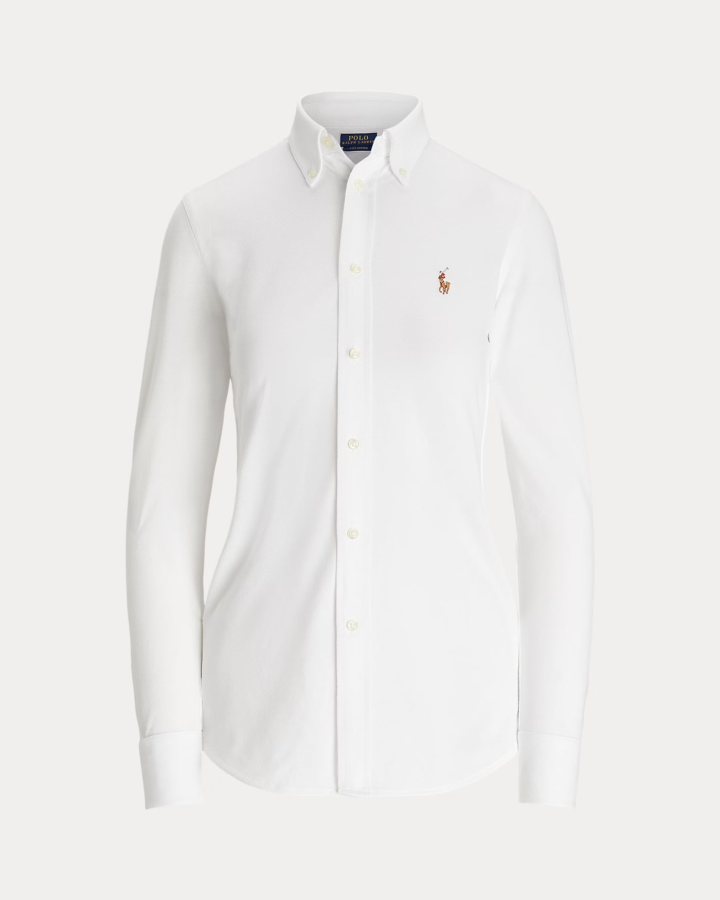 Ralph Lauren Slim Fit Knit Cotton Oxford Shirt | White
