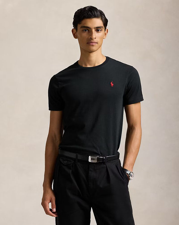 Ralph Lauren Custom Slim Fit Jersey Crewneck T-Shirt | Black