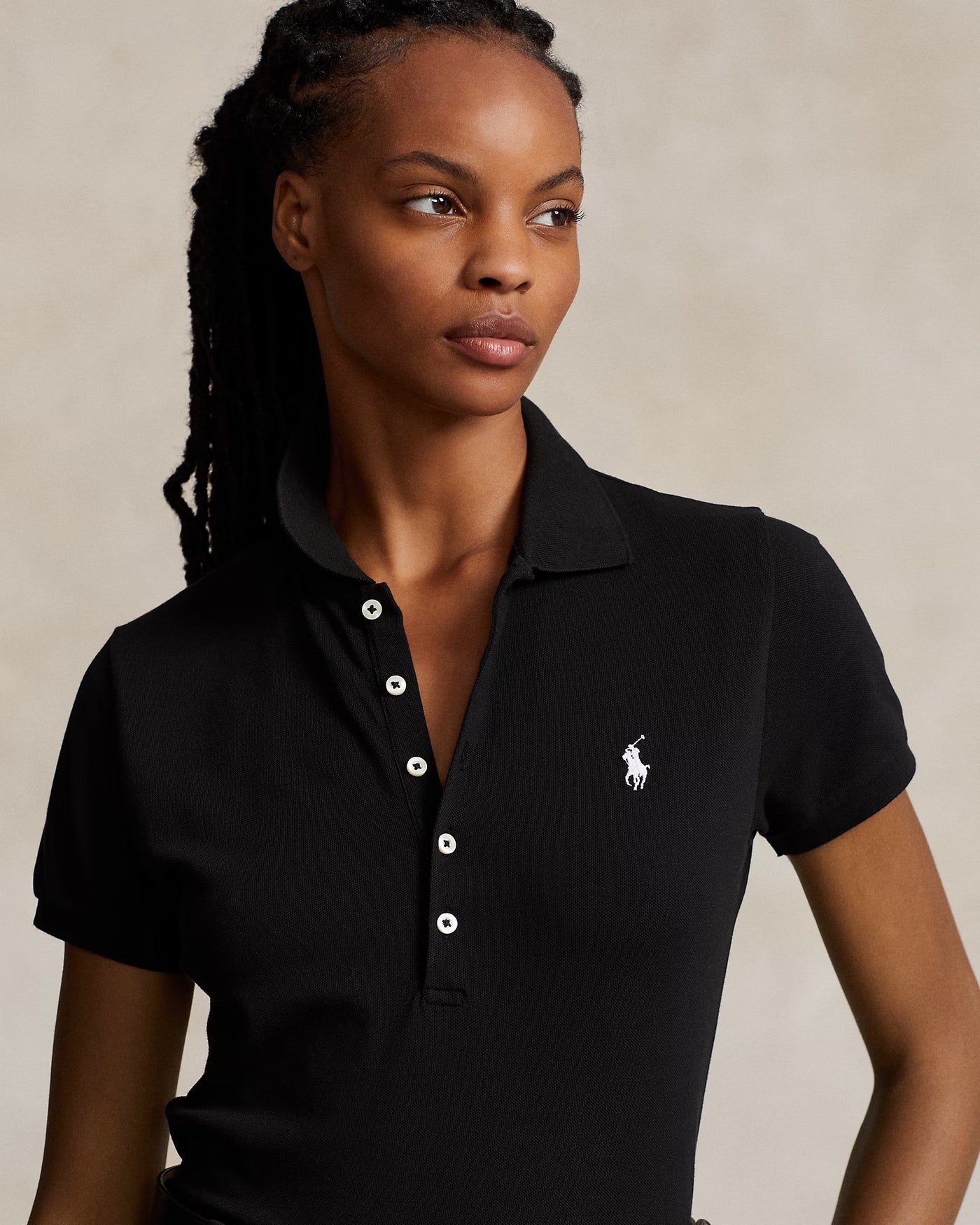 Ralph Lauren Slim Fit Stretch Polo Shirt | Black