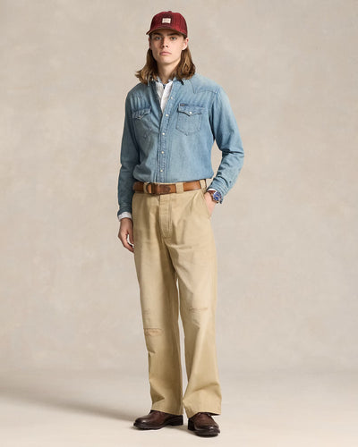 Ralph Lauren Slub Denim Western Shirt | RL Western